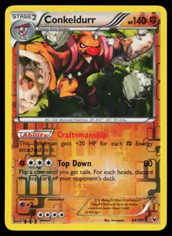 Conkeldurr 64/101 Reverse Holo Rare Noble Victories Pokemon Card - Image 1