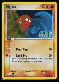 Diglett 50/100 Common Crystal Guardians Reverse Holo Pokemon Card - Image 1