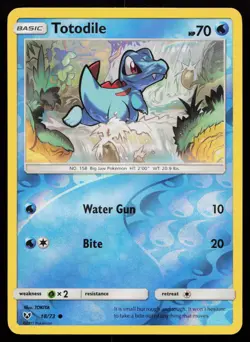Totodile 18/73 Common Shining Legends Reverse Holo Pokemon Card - Image 1
