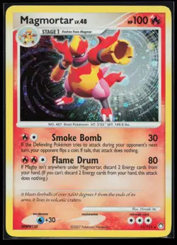 Magmortar 12/123 Holo Rare Mysterious Treasures Pokemon Card - Image 1