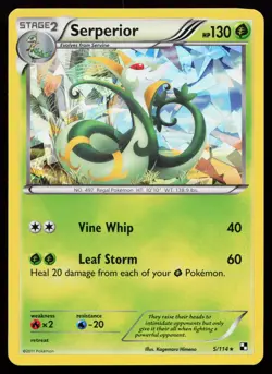 Serperior 5/114 Holo Rare Black and White Cracked Ice Pokemon Card - Image 1