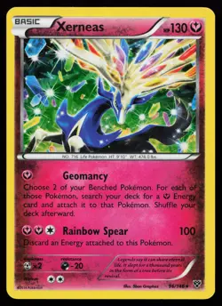 Xerneas 96/146 Rare XY Base Set Cracked Ice Pokemon Card - Image 1