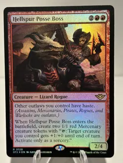 Hellspur Posse Boss 128 R Outlaws of Thunder Junction FOIL NM MTG - Image 1