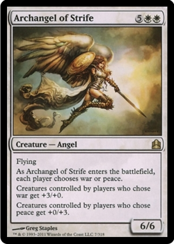 Archangel of Strife 7/318 Commander 2011 MTG Rare - Image 1