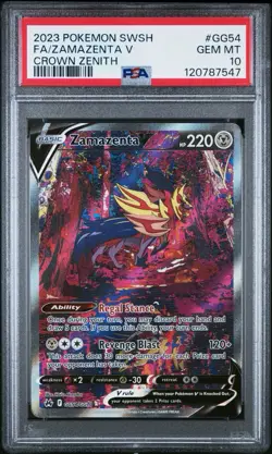 2023 POKEMON SWORD & SHIELD CROWN ZENITH #GG54 FULL ART/ZAMAZENTA V PSA 10 - Image 1