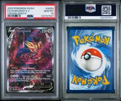 2023 POKEMON SWORD & SHIELD CROWN ZENITH #GG54 FULL ART/ZAMAZENTA V PSA 10 - Image 3