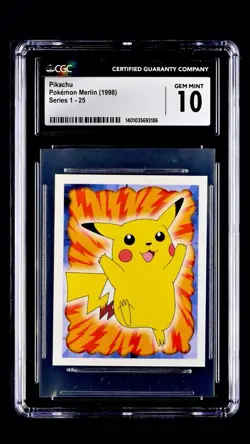 1998 Pokemon Merlin Series 1 Pikachu S25 CGC GEM MINT 10 Graded Slab - Image 1