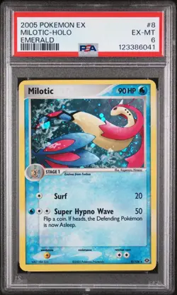 PSA 6 EX-MT Milotic EX Emerald 2005 Holo Rare Pokemon Card 8/106 - Image 1