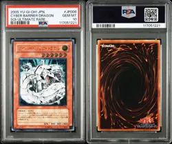 YuGiOh PSA10 Cyber Barrier Dragon Ultimate Rare SOI JP006 Collector Card - Image 1