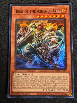 Yugioh! Hero of the Ashened City - PHNI-EN092 - Super Rare - 1st Edition Near Mi - Image 1