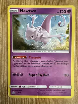 Mewtwo - SM77 - Pokemon Sun & Moon Promo Holo Rare Card DMG #2 - Image 1