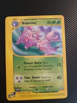 Nidorino 55/147 2002 Aquapolis Pokemon Card TCG Vintage WOTC Uncommon - VLP - Image 1