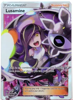 LUSAMINE 2018 POKEMON TCG FULL ART SUN & MOON ULTRA PRISM TRAINER CARD #153/156 - Image 1