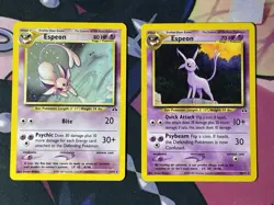 Pokemon Espeon Regular Rare & Neo Discovery Holo Rare Card Lot - Image 1