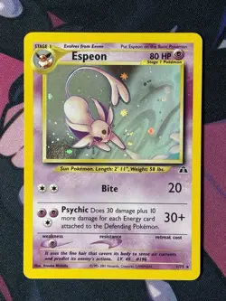 Pokemon Espeon Regular Rare & Neo Discovery Holo Rare Card Lot - Image 2