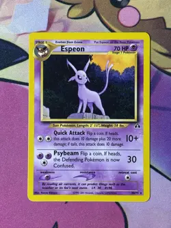 Pokemon Espeon Regular Rare & Neo Discovery Holo Rare Card Lot - Image 3
