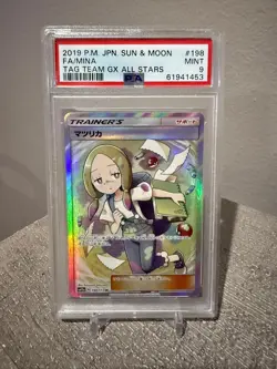 Mina 198/173 SR Pokemon Tag Team GX All Stars Japanese PSA 9 Mint Card - Image 1
