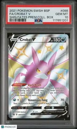 2021 Pokemon SWSH BSP Crobat V Fa Shining Fates Premium Box PSA 10 - Image 1