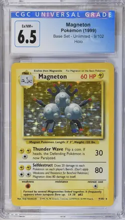 Vintage WOTC Pokemon Magneton - 1999 Base Set Holo #9/102 - CGC 6.5 Rare - Image 3