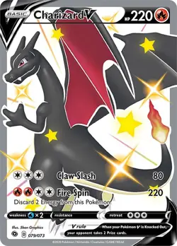 2020 Pokemon Charizard V Full Art Secret Champions Path Shiny 079/073 PSA 9 Mint - Image 1