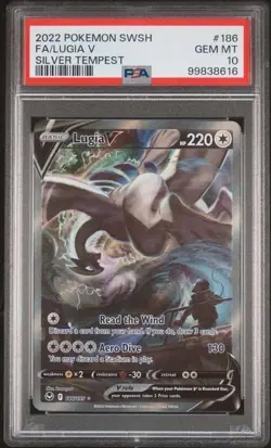 2022 Pokemon English Silver Tempest Lugia V Fa #186 Silver Tempest PSA 10 - Image 1