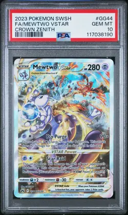 Pokemon Mewtwo VSTAR GG44/GG70 Crown Zenith Galarian Gallery GEM MINT PSA 10 - Image 1
