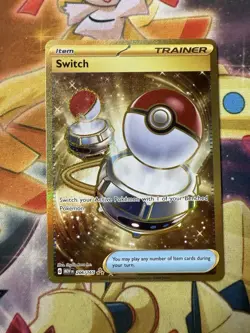 Switch 206/165 Gold Hyper Rare Holo Scarlet & Violet 151 Pokemon Card 2023 NM - Image 1