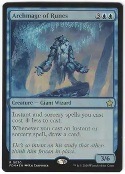 Magic the Gathering - Foundations Foil: Archmage of Runes Rare Card #30 - Image 1