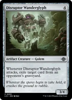 Disruptor Wanderglyph 253 LCI Golem Colorless Foil Exile Graveyard Izzy MTG - Image 1