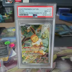 2025 POKEMON SVP BLACK STAR PROMO POKEMON CENTER ETB PROMO EEVEE 173 PSA 10 - Image 1