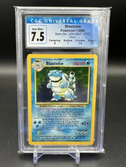 Vintage WOTC Pokemon Blastoise - 1999 Base Set #2/102 - CGC 7.5 Near Mint+ Holo - Image 1