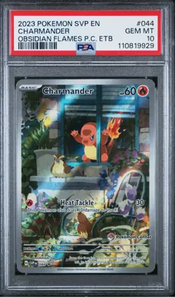 2023 POKEMON CENTER STAMPED PROMO #044 CHARMANDER OBSIDIAN FLAMES PC ETB PSA 10 - Image 1
