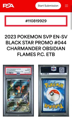2023 POKEMON CENTER STAMPED PROMO #044 CHARMANDER OBSIDIAN FLAMES PC ETB PSA 10 - Image 3