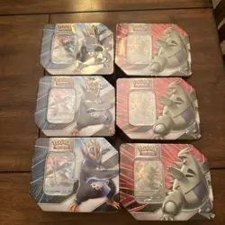 Pokemon TCG 3 Tyranitar & 3 Empoleon V Strikers Tin Bundle (6 tins!) Evo Skies - Image 1