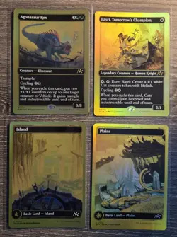MTG Aetherdrift First Place Island Plains Agonasaur Rex Basri, Tomorrow's Foil - Image 1