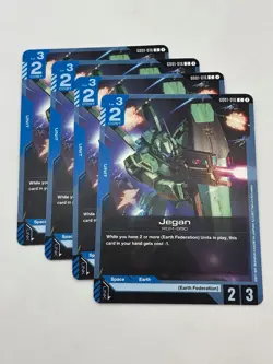 Gundam Card Game GD01-016 Jegan Playset x4 - Image 1