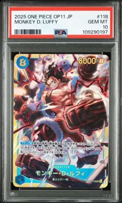 One Piece Card PSA10 Monkey D. Luffy Blue SEC OP11-118 Japanese - Image 1
