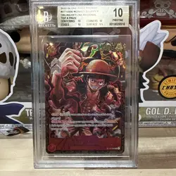 2022 ONE PIECE MONKEY.D.LUFFY REGIONAL TOP 8 PRIZE CARD ST10-006 BECKETT BGS 10 - Image 1