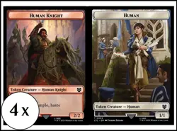 MTG - 4 x Human / Human Knight Token - Playset 4x x4 - Lord of the Rings - LOTR - Image 1