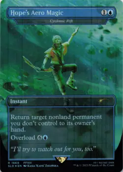 MTG Hope's Aero Magic - Cyclonic Rift Rainbow Foil NM Secret Lair Final Fantasy - Image 1