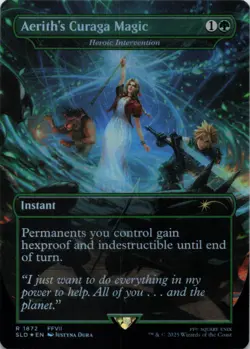 MTG Aerith's Curaga Magic - Heroic Intervention Rainbow Foil NM Secret Lair 1872 - Image 1