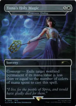 MTG Yuna's Holy Magic - Prismatic Ending Rainbow Foil NM Secret Lair Final Fanta - Image 1