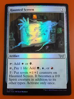 1x Haunted Screen | FOIL | Duskmourn: House of Horror | MTG Magic Cards - Image 1