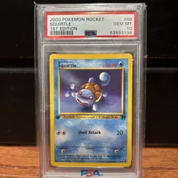 2000 Squirtle 1st Edition 68 Gem Mint PSA 10 WOTC Pokemon Rocket - Image 1