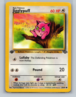 1999 Pokemon Jigglypuff 1st Edition Jungle 54/64 LP - Image 1