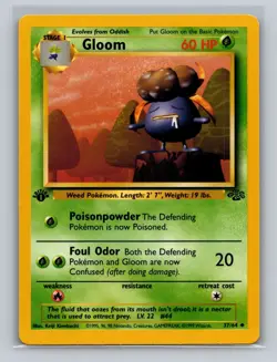 Pokemon Gloom 1st Edition 37/64 Uncommon Jungle LP - Image 1