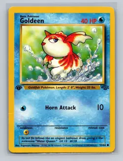 2x Pokemon Cards (1x Goldeen & 1x Goldeen 1st Edition) 53/64 Jungle Set LP - Image 2