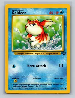 2x Pokemon Cards (1x Goldeen & 1x Goldeen 1st Edition) 53/64 Jungle Set LP - Image 4
