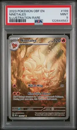 2023 POKEMON OBF EN-OBSIDIAN FLAMES #199 NINETALES ILLUSTRATION RARE PSA 9 - Image 1