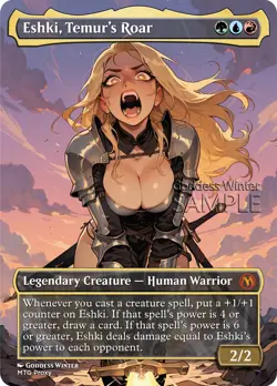 MTG - Eshki, Temur's Roar - Fanart Borderless Style - EDH / Playtest - Image 1